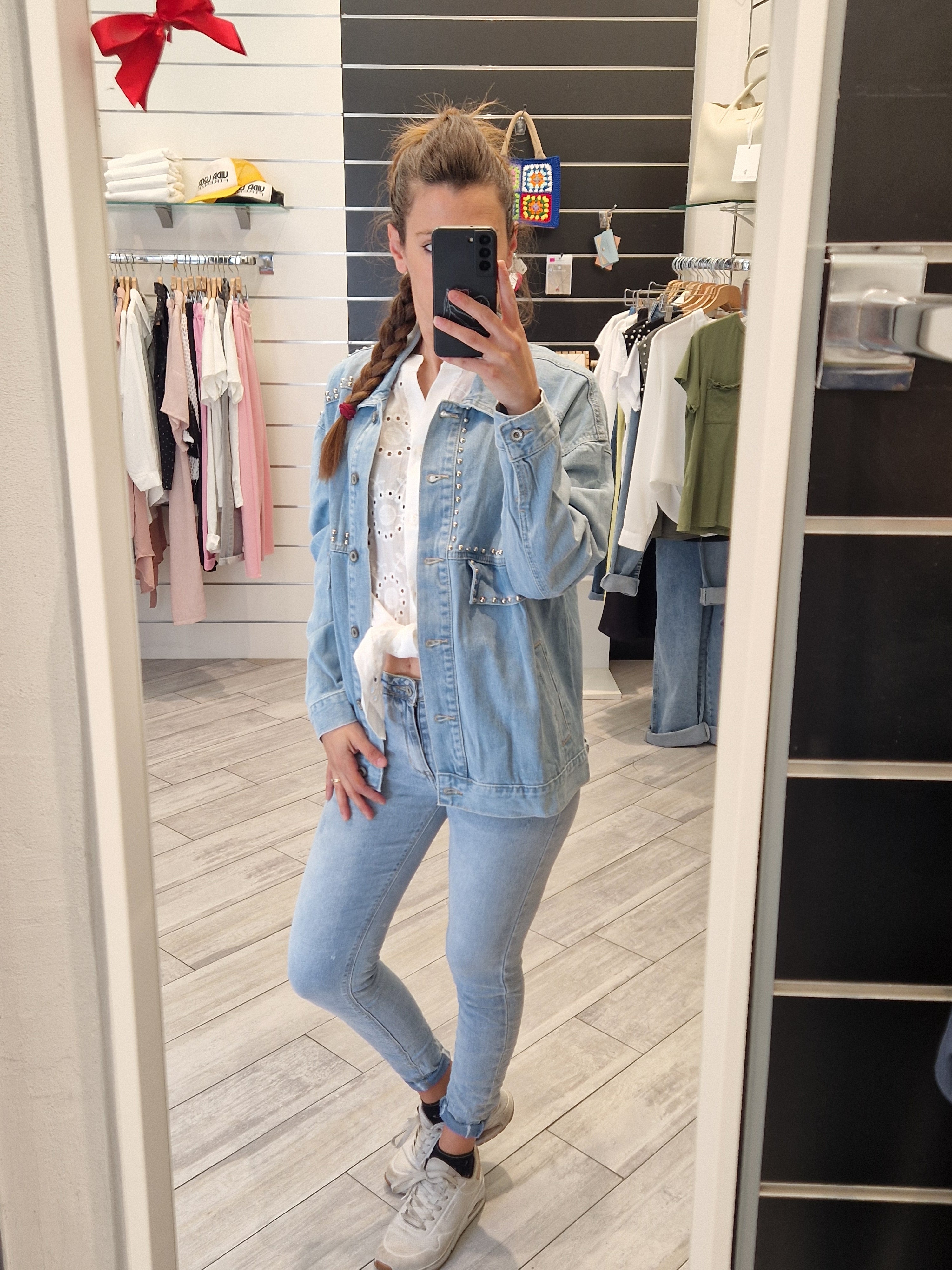 GIACCA DENIM BORCHIE