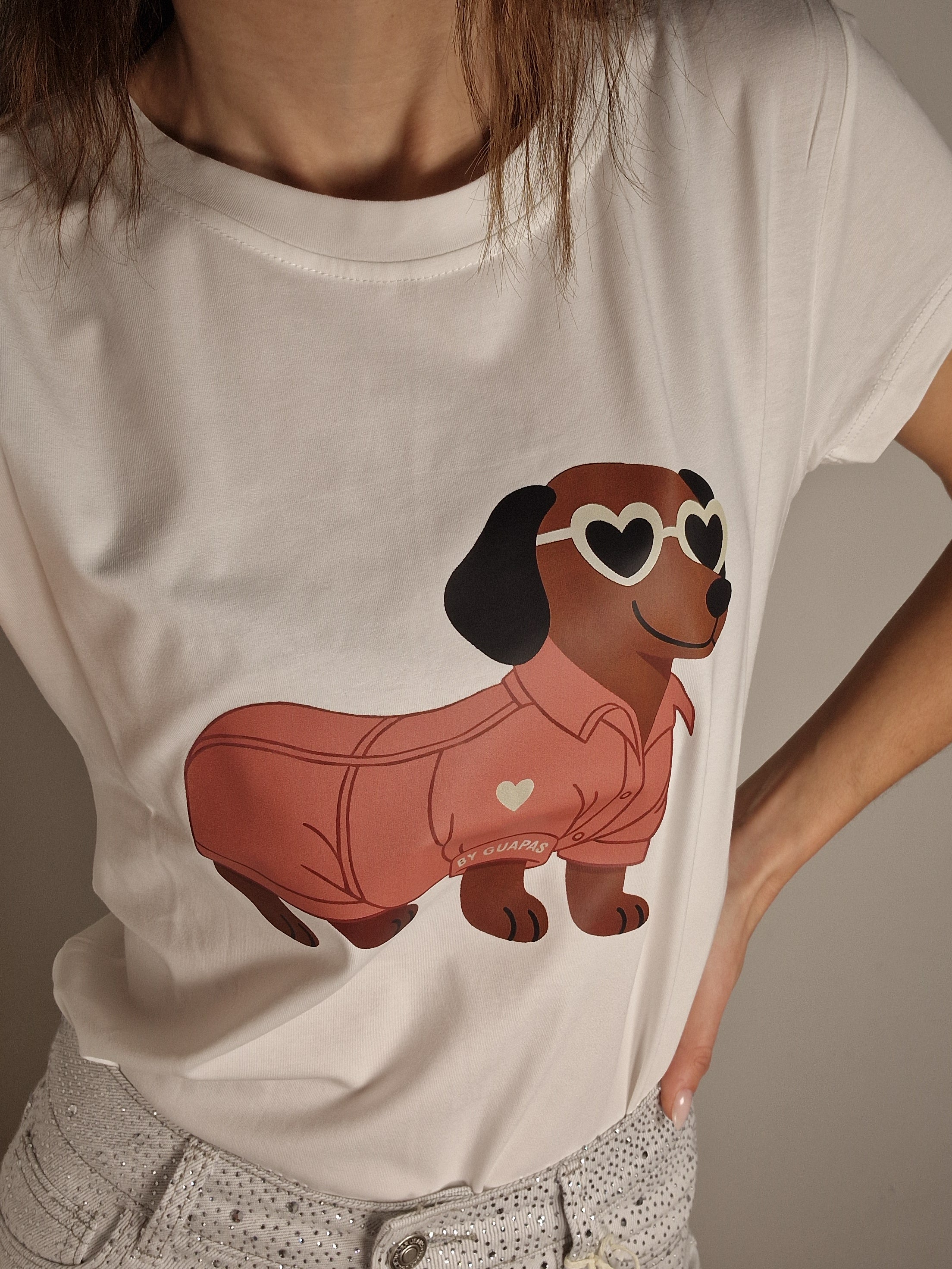 T-SHIRT BASSOTTO OCCHIALI