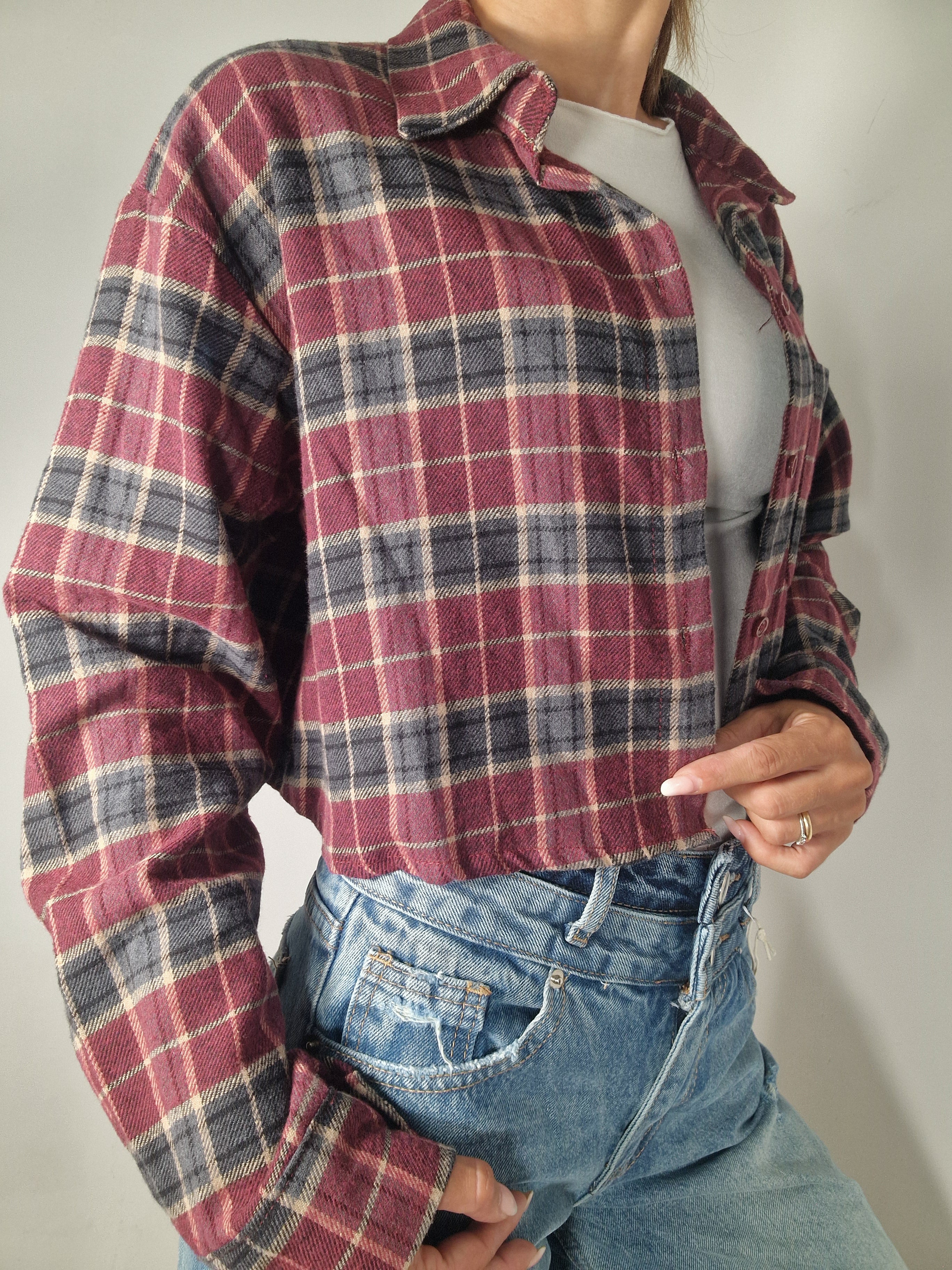 CAMICIA QUADRI CROP