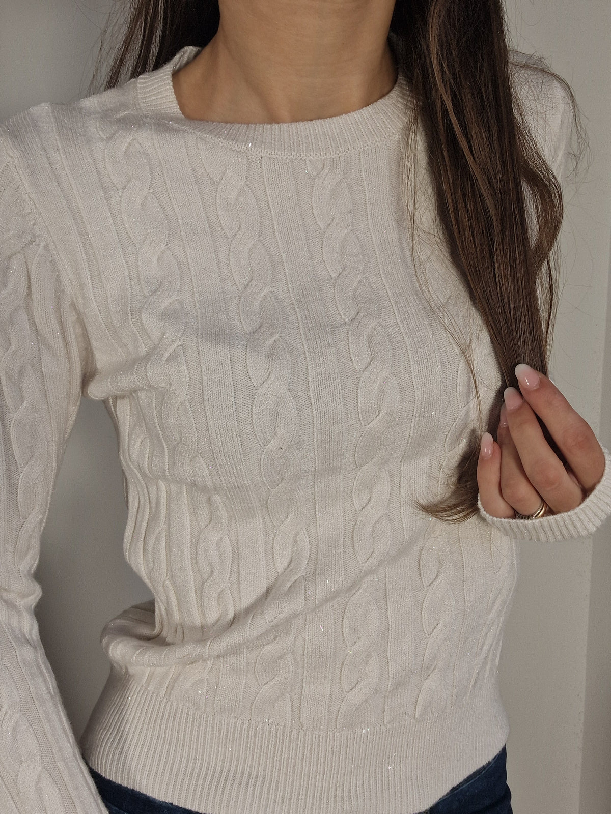 MAGLIA TRECCE BRILLANTINOSA