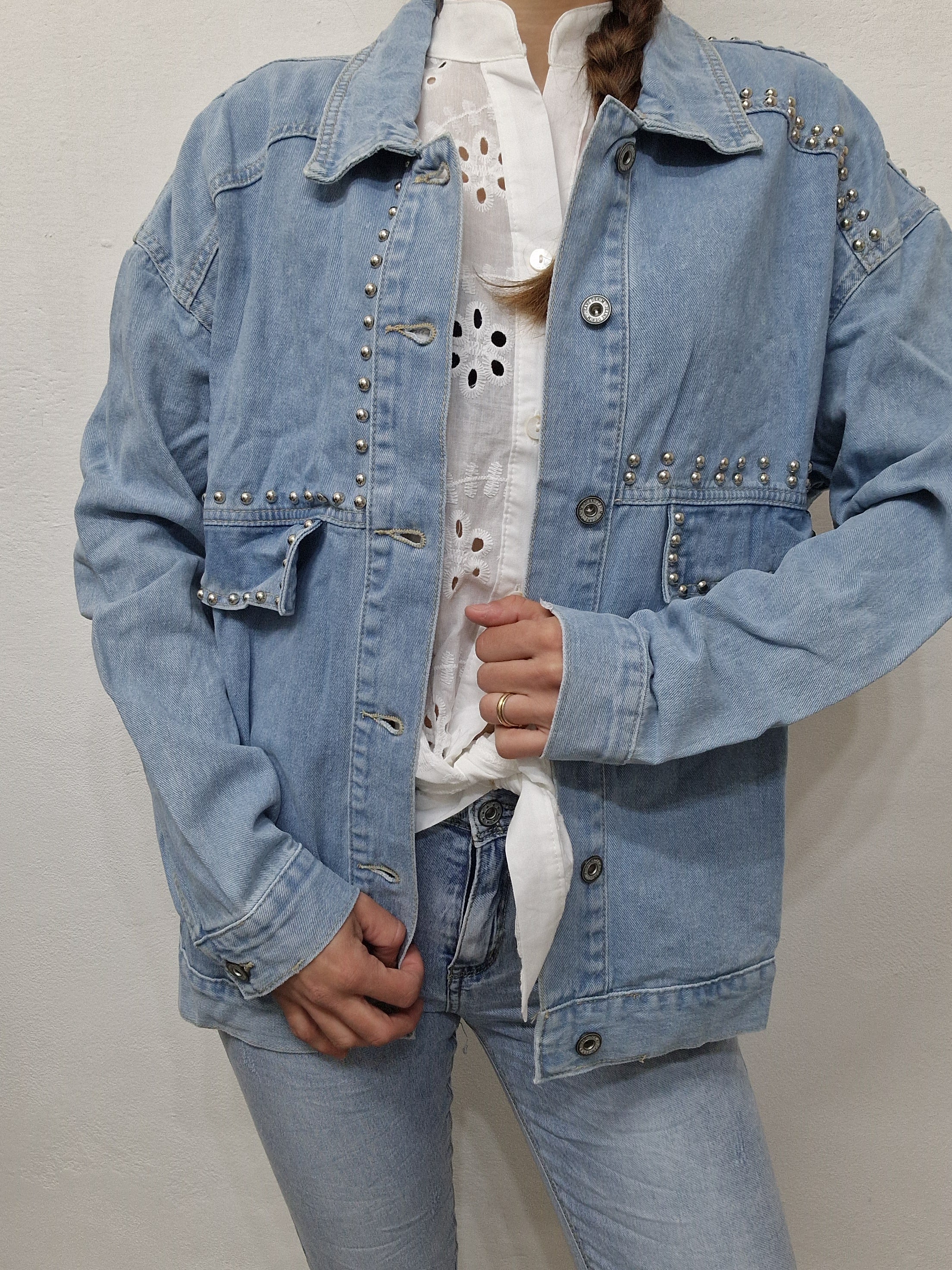 GIACCA DENIM BORCHIE