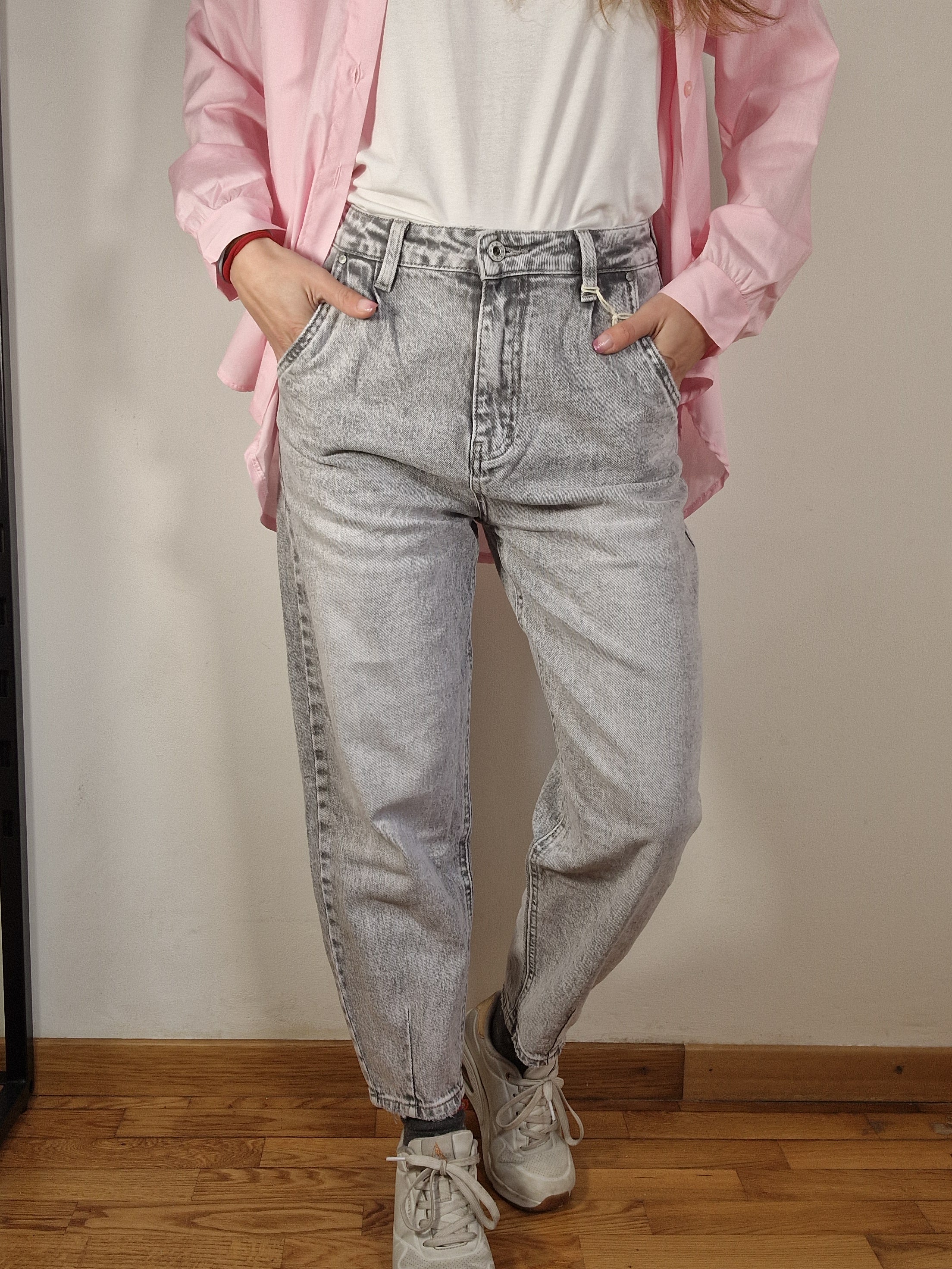 JEANS BALLOON GRIGIO