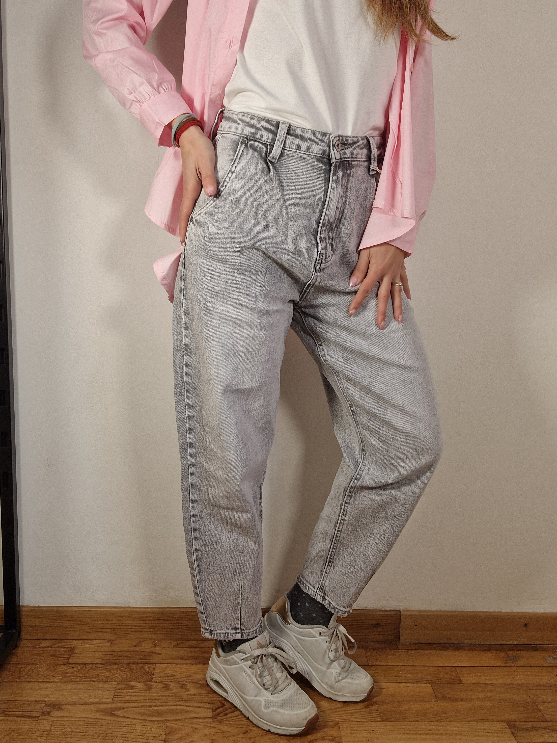 JEANS BALLOON GRIGIO