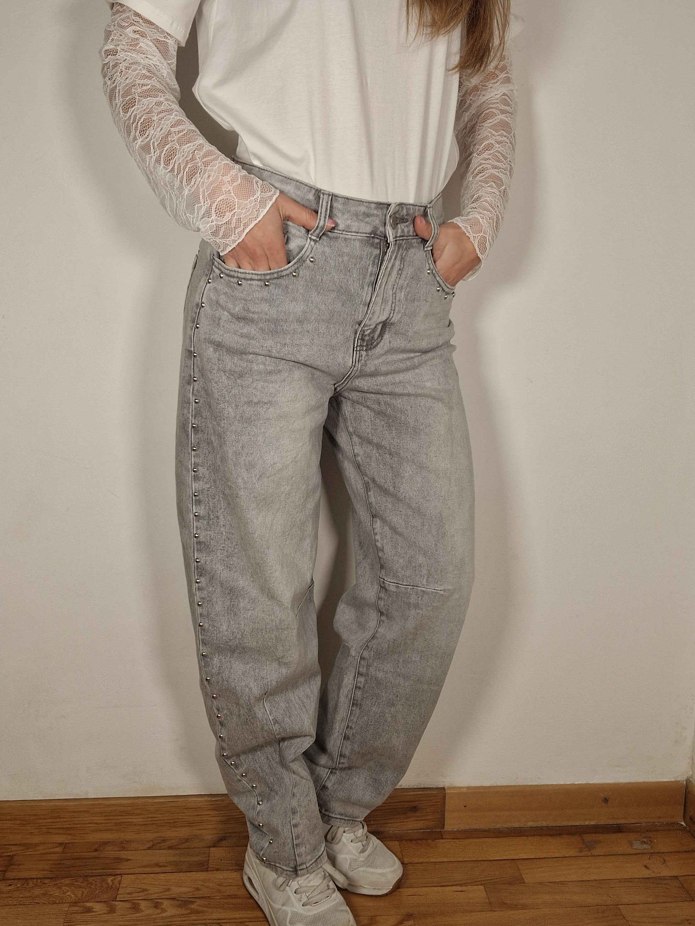 JEANS BALLOON BORCHIE