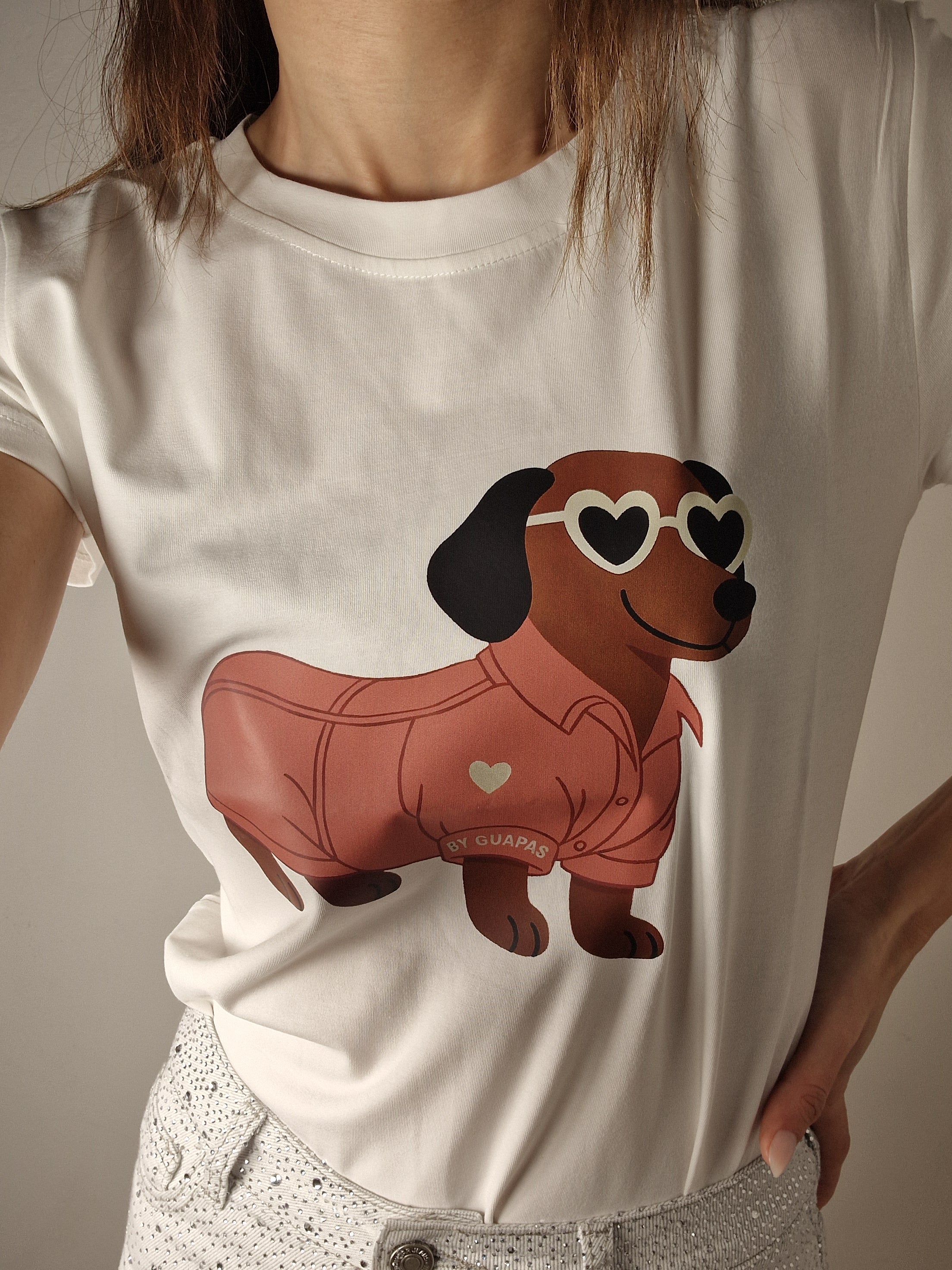 T-SHIRT BASSOTTO OCCHIALI