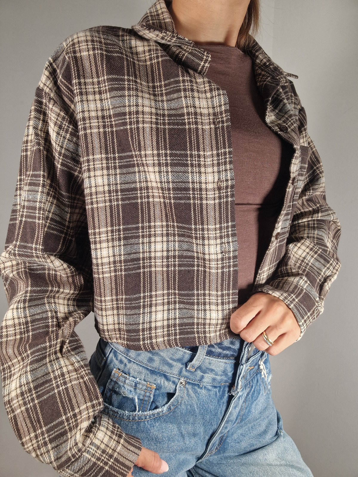 CAMICIA QUADRI CROP
