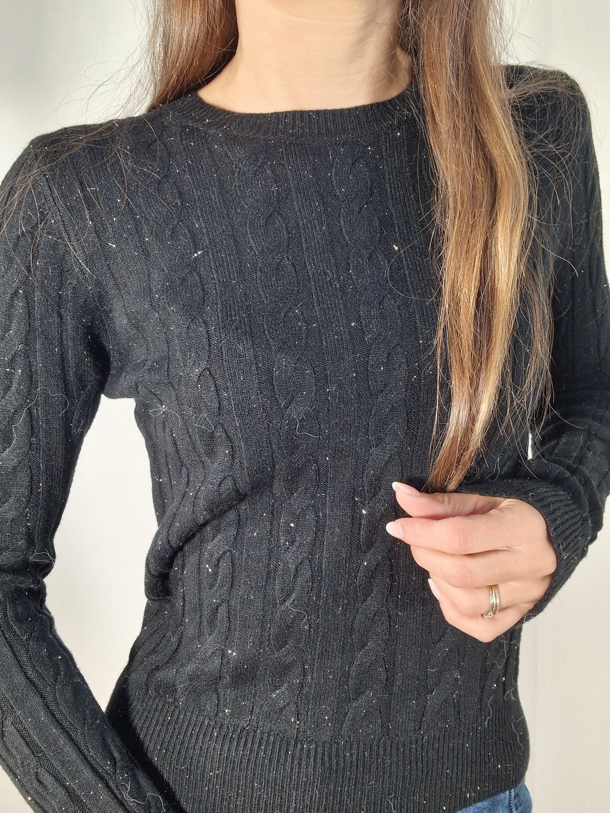 MAGLIA TRECCE BRILLANTINOSA