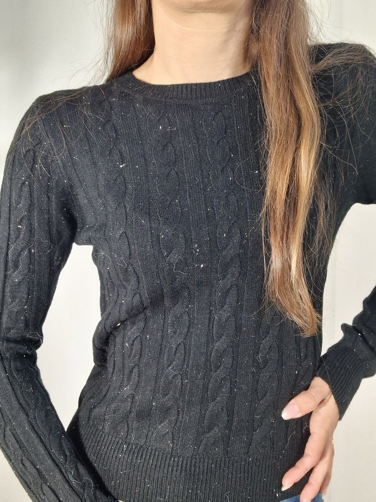 MAGLIA TRECCE BRILLANTINOSA